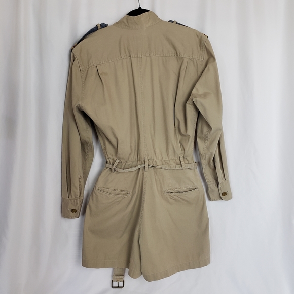 Rare Vintage Ralph Lauren Country Military Romper - Brown Blue Yellow Red - Picture 9 of 11